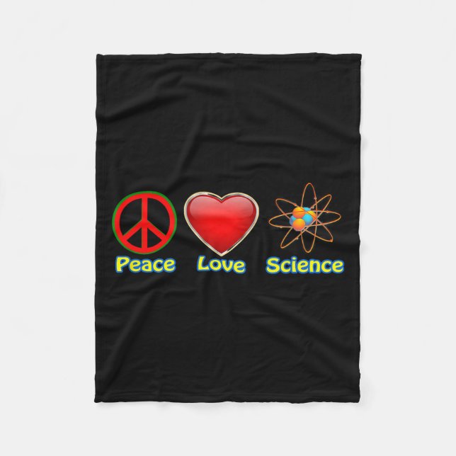 Peace Love Science  Fleecefilt (Framsidan)