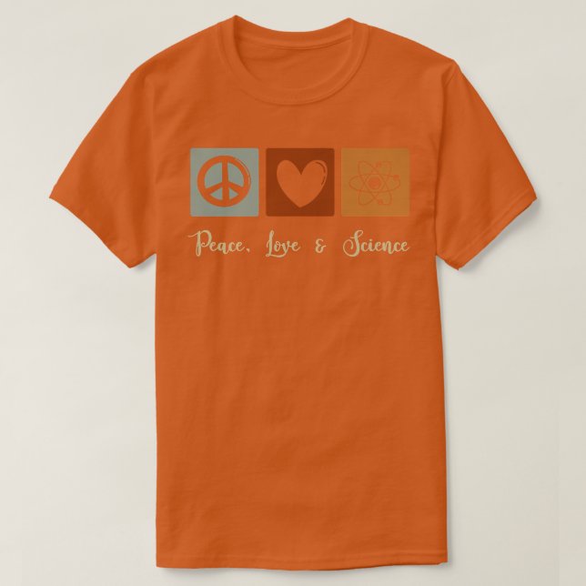 Peace, Love & Science Premium  T Shirt (Design framsida)