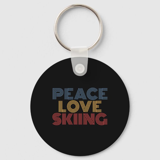 Peace Love Skiing  Nyckelring (Framsida)