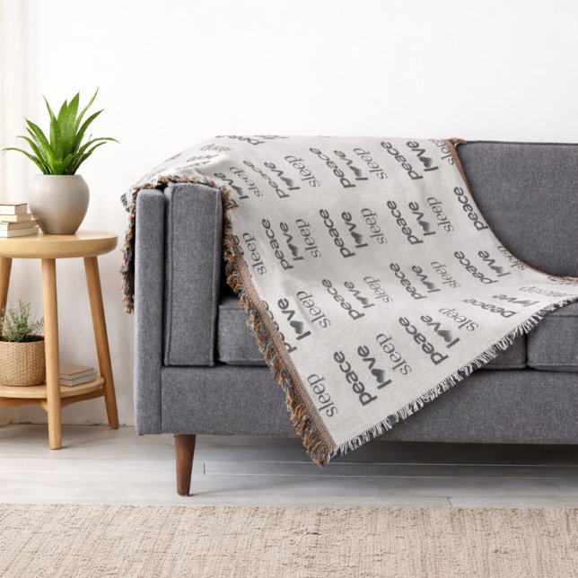 Peace Love Sleep - Cozy Comfy Throw Blanket Filt (Skapare uppladdad)