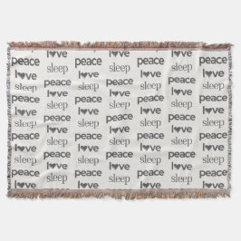 Peace Love Sleep - Cozy Comfy Throw Blanket Filt