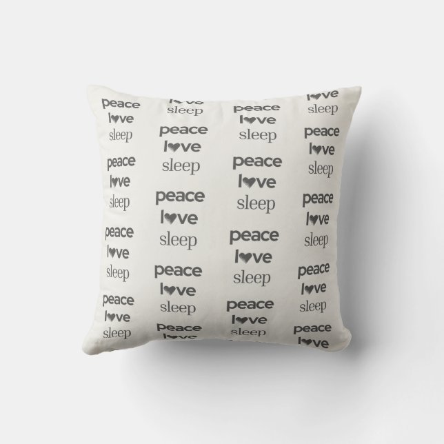 Peace Love Sleep -Reversible Cozy Modern Lifestyle Kudde (Baksida)