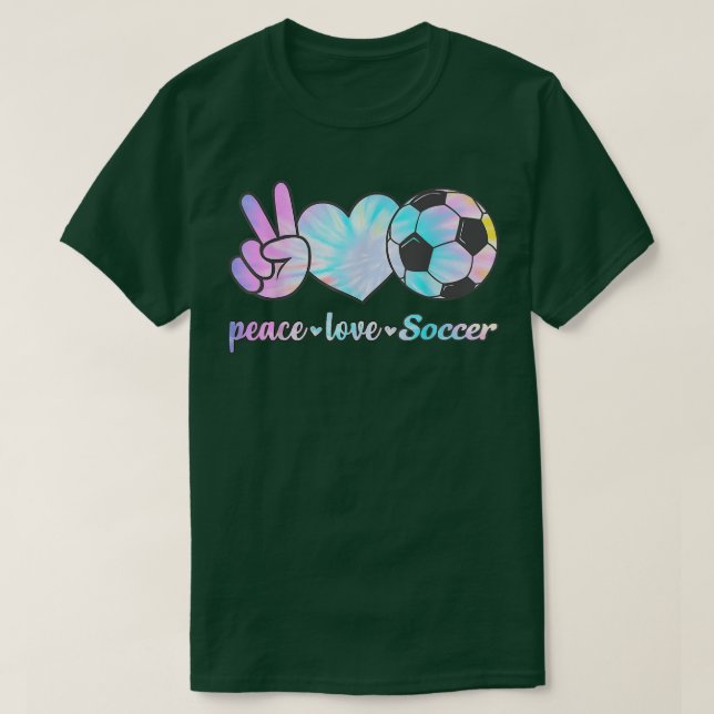 Peace Love Soccer Player Tie Dye Style Women Teen  T Shirt (Design framsida)