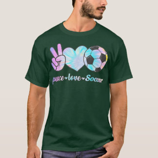 Peace Love Soccer Player Tie Dye Style Women Teen T Shirt