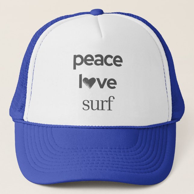 Peace Love Surf Coastal Life Graphic Surfer Beach Keps (Framsida)