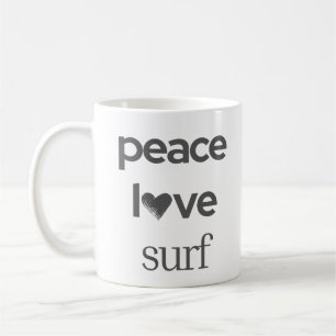 Peace Love Surf Kustnära Surfarstrandhus Kaffemugg