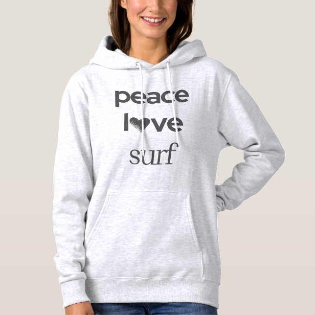 Peace Love Surf - Ocean Surfer -Coastal Beach Life T Shirt (Framsida)