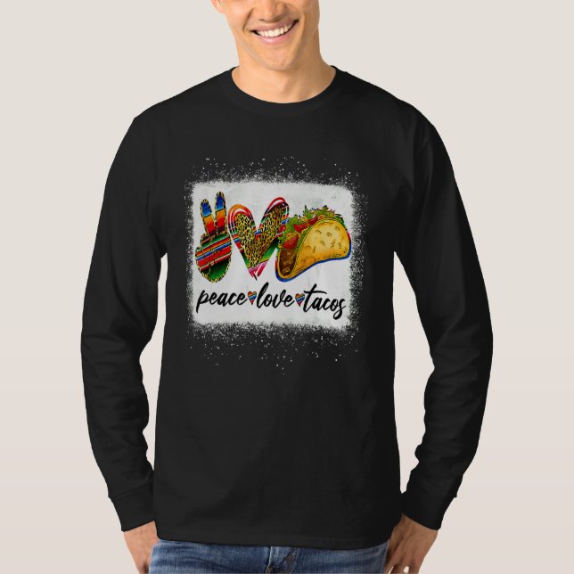 Peace Love Tacos Cute Taco Tuesday Mexican Food T Shirt (Framsida)