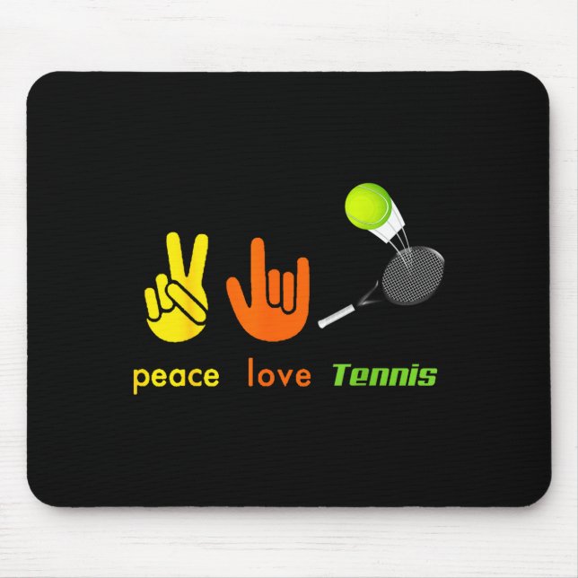 Peace Love Tennis Funny Tennis Lovers Hand Sign De Musmatta (Framsidan)