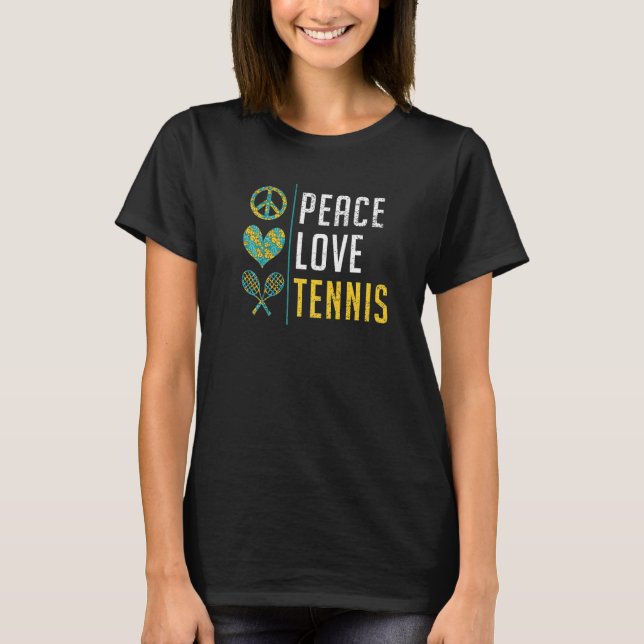 Peace Love Tennis T Shirt (Framsida)