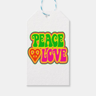 PEACE LOVE TIE DYE HIPPIE SYMBOL GIFT TAGS PRESENTETIKETT