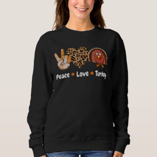 Peace Love Turkey Pumpkin Gobble Turkey Thanksgivi T Shirt