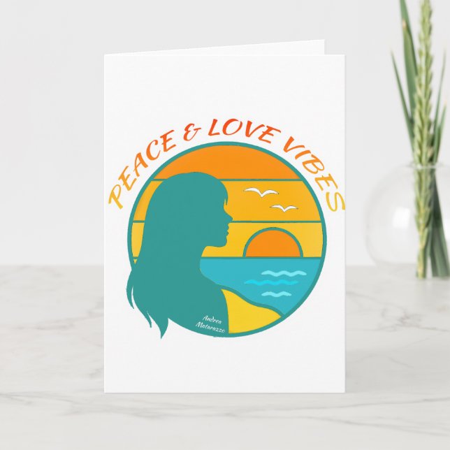 Peace & Love Vibes Anteckningskort (Framsida)
