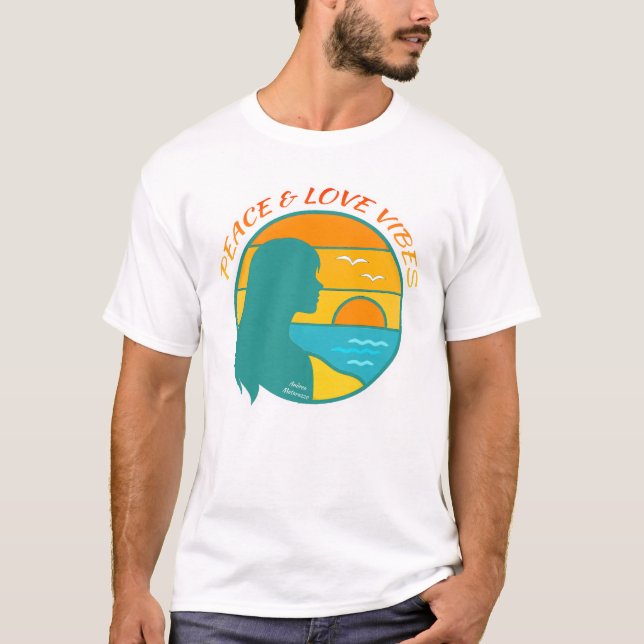 Peace & Love Vibes T Shirt (Framsida)