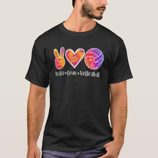 Peace Love Volleyball - Volleyball Lovers T Shirt (Framsida)
