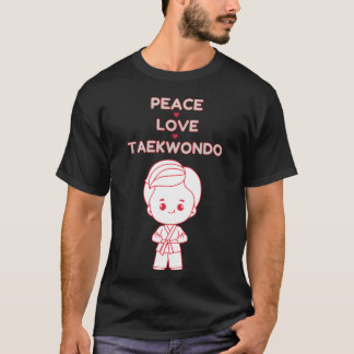Peace Loveaekwondo Red Sport Outline friend T Shirt