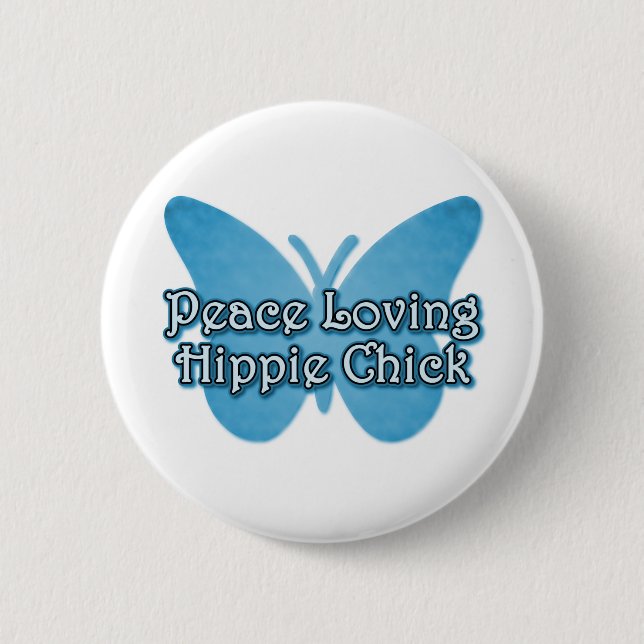Peace Loving Hippie Chick Knapp (Framsida)