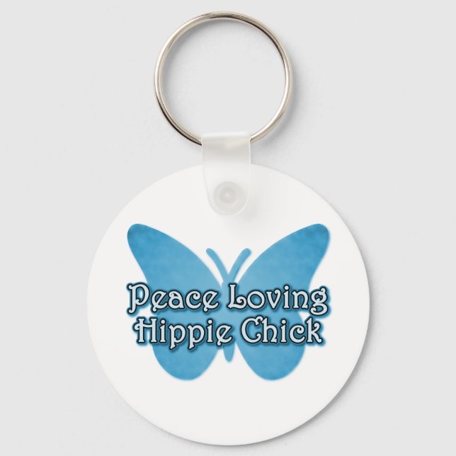 Peace Loving Hippie Chick Nyckelring (Framsida)