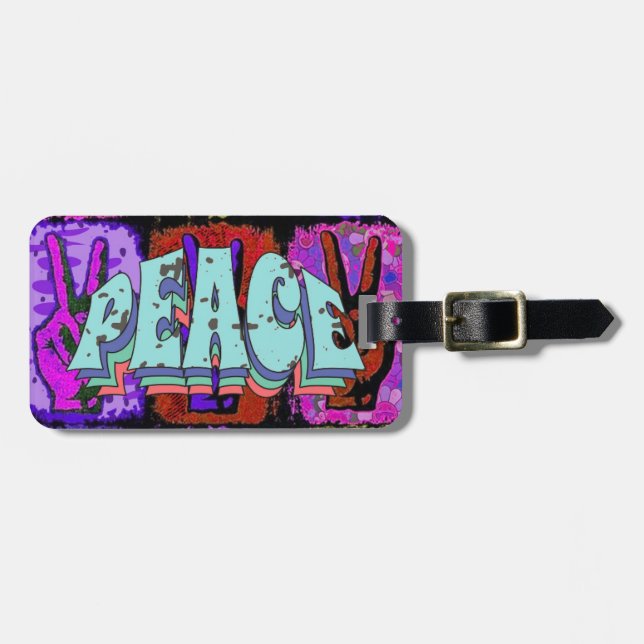 Peace Luggage Tag Bagagebricka (Horisontell Framsida)