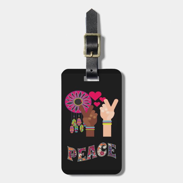 Peace Luggage Tag Bagagebricka (Vertikal Framsida)