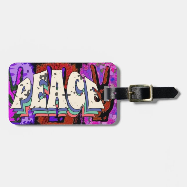 Peace Luggage Tag Bagagebricka (Horisontell Framsida)