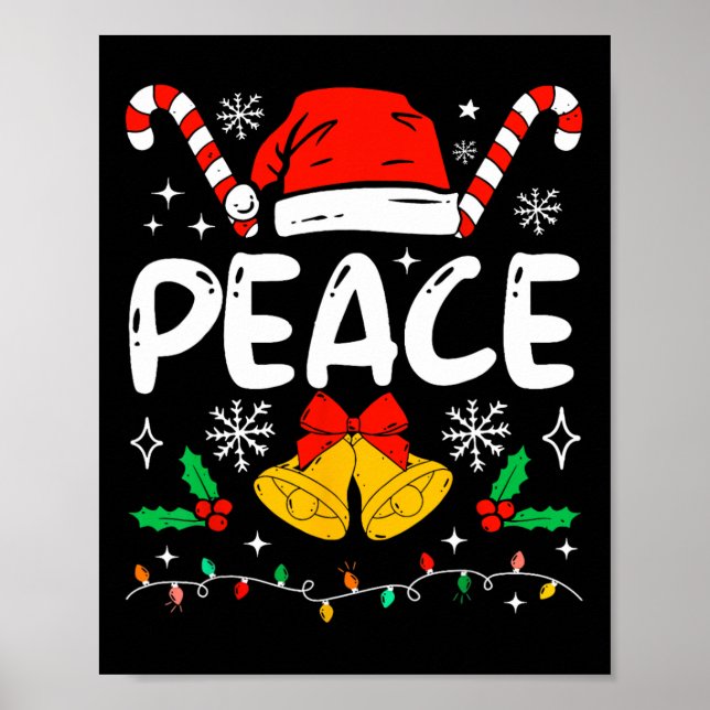 Peace Matching I Come In Peace Couples Santa Hat C Poster (Framsidan)