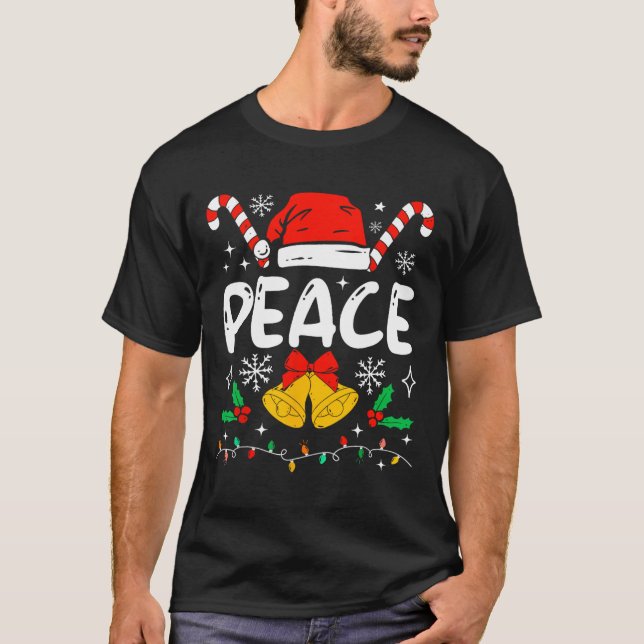 Peace Matching I Come In Peace Couples Santa Hat C T Shirt (Framsida)