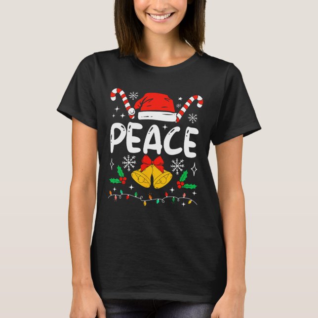 Peace Matching I Come In Peace Couples Santa Hat C T Shirt (Framsida)