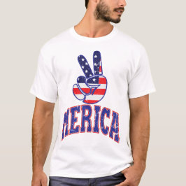 Peace Merica Funny i Kärlek Amerika 4 juli T Shirt