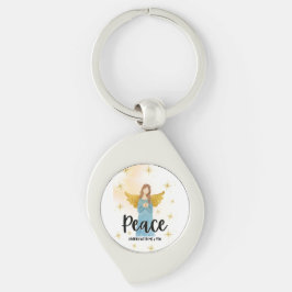 PEACE METALL KEYCHAIN SWIRL SILVERFÄRGAD NYCKELRING