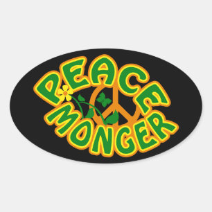 Peace Monger-klistermärken Ovalt Klistermärke