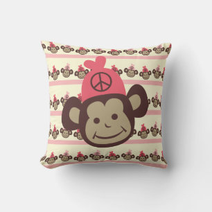 Peace Monkey Pillow Kudde