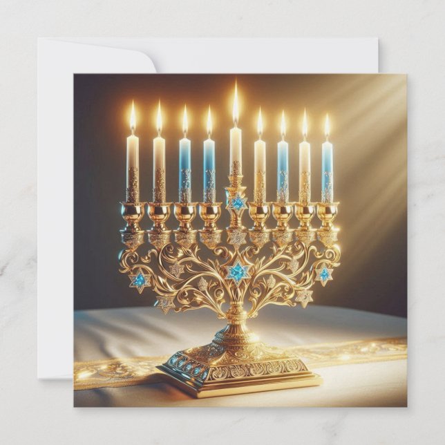 Peace-n-Light Hanukkah Julkort (Framsida)