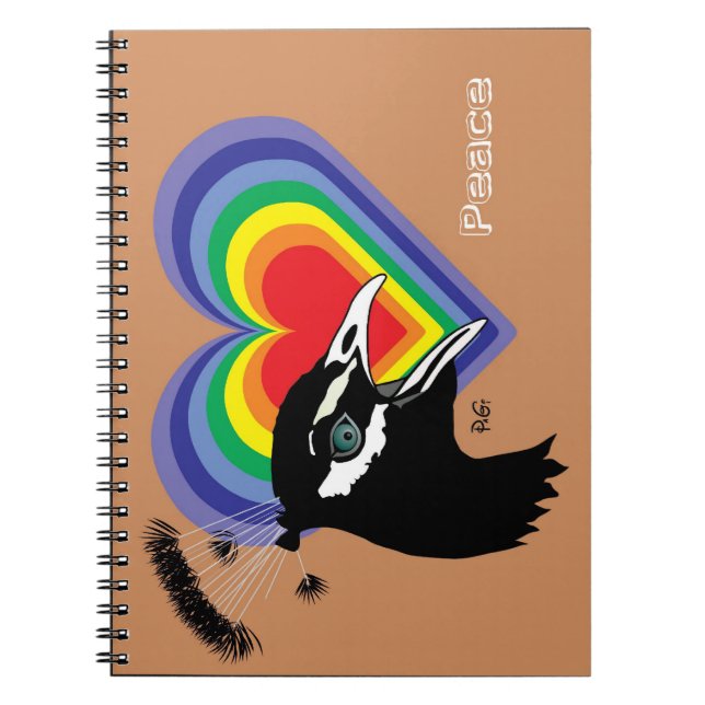 Peace Notebook Anteckningsbok Med Spiral (Framsidan)