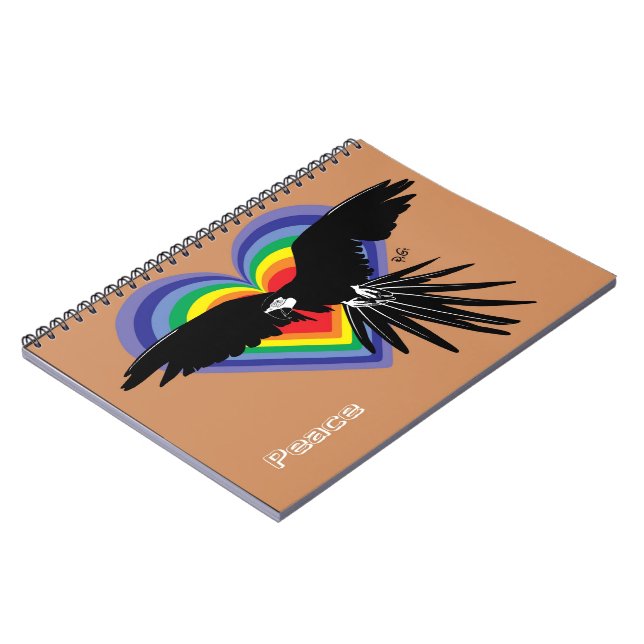 Peace Notebook Anteckningsbok Med Spiral (Vänstra Sidan)