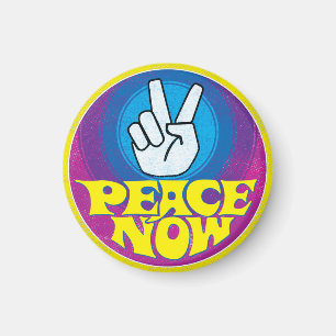 Peace Now Groovy Retro Hippie Stil Paz Ahora Magnet