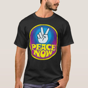 Peace Now Groovy Retro Hippie Stil Peacesign T Shirt