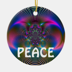 Peace och KÄRLEK Julgransprydnad Keramik