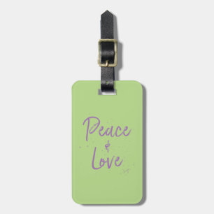 PEACE och Kärlek-Lila Bagagebricka