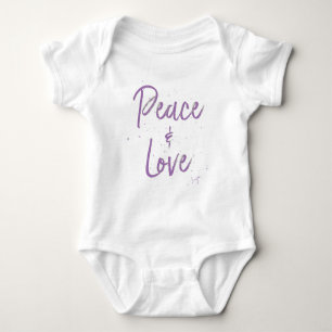 PEACE och Kärlek-Lila T Shirt
