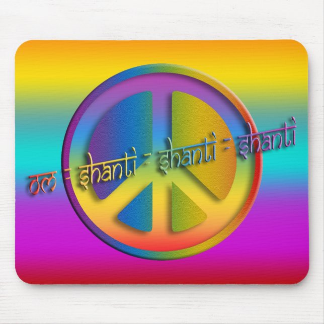 PEACE OM SHANTI | färgad linjär Musmatta (Framsidan)