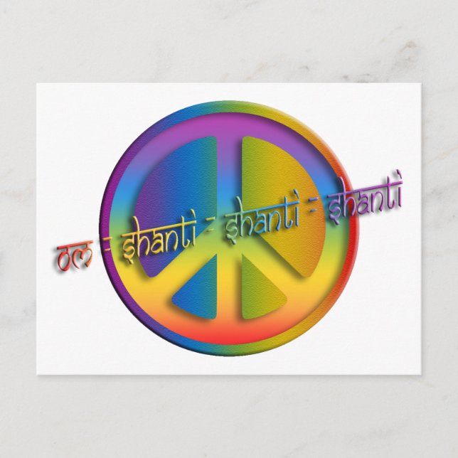 Peace Om Shanti Vykort (Framsida)