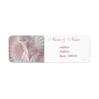 Peace on Angelic Vingar Rosa Ribbon Address Label Returadress Etikett