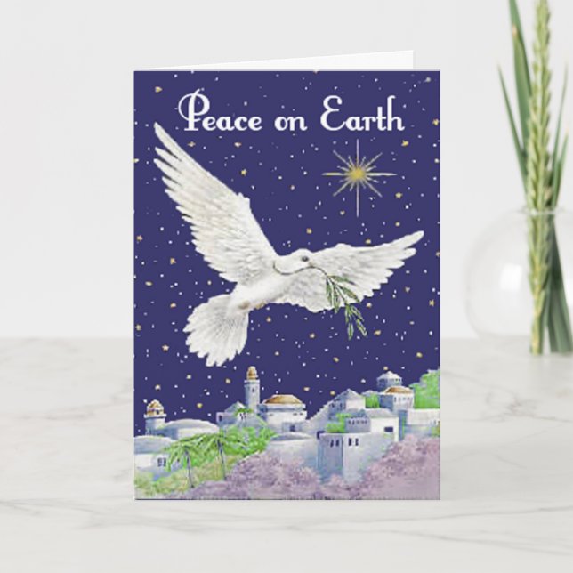 Peace on Earth Anpassningsbar Hälsning Card Helgkort (Framsida)