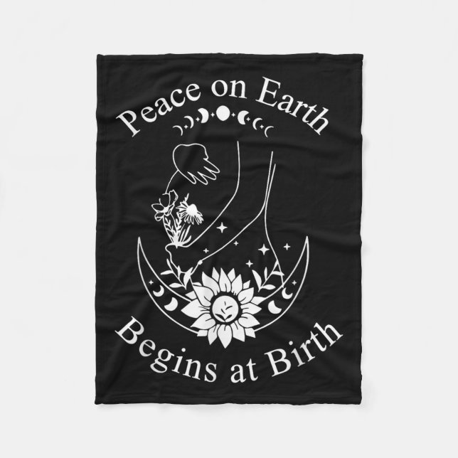 Peace On Earth Begins At Birth Doula Midwife  Fleecefilt (Framsidan)