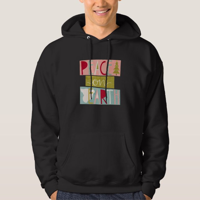 Peace On Earth Christian Believe Christmas Family  Hoodie (Framsida)