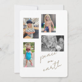 Peace on Earth Collage Photo II Flat Helgdag Card Julkort