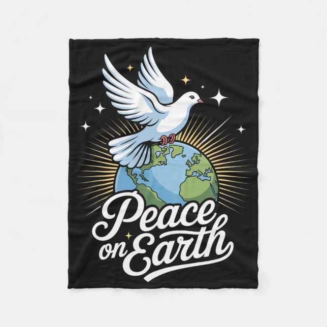 Peace On Earth Dove And Globe Faith Christmas  Fleecefilt (Framsidan)
