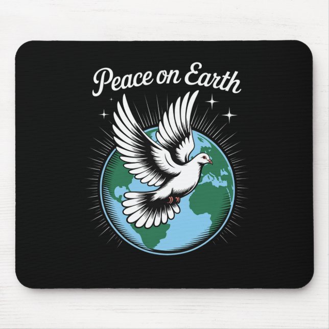 Peace On Earth Dove And Globe Faith Christmas Spir Musmatta (Framsidan)
