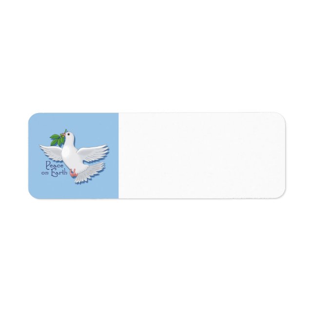 Peace on Earth Dove Label Returadress Etikett (Framsidan)